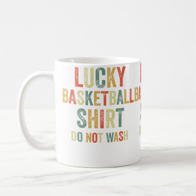 Mug Panier de basketball Chanceux Ne pas laver les pan (Gauche)