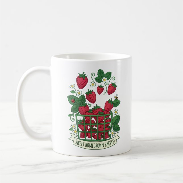 Mug Panier de fraises sucrées aux fruits rouges  (Gauche)