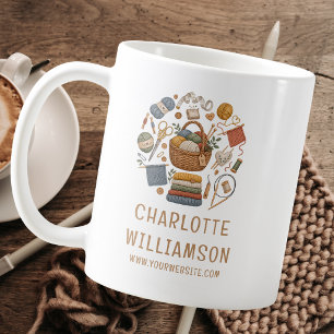 Mug Panier de laine personnalisé pour amateur de trico