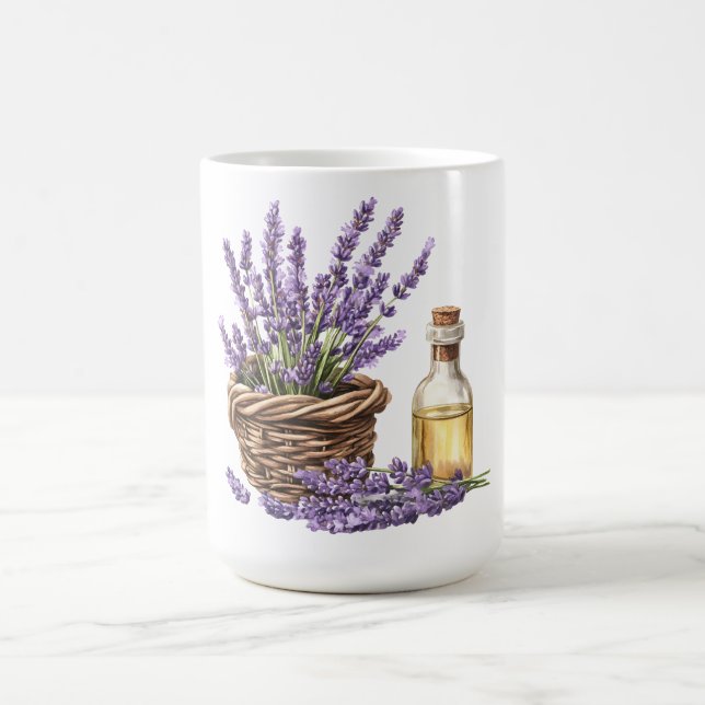 Mug Panier de lavande à l'aquarelle (Centre)