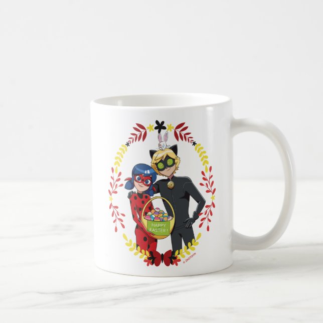Mug Panier de Pâques Ladybug & Cat Noir (Droite)