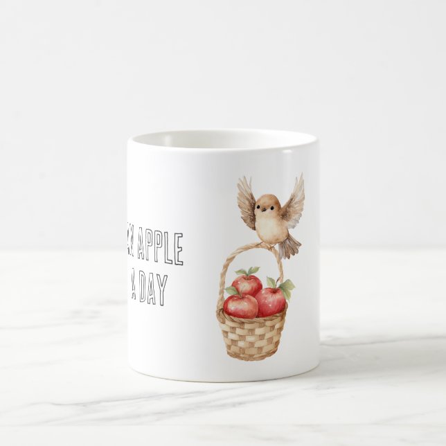 Mug Panier de pommes oiseau (Centre)