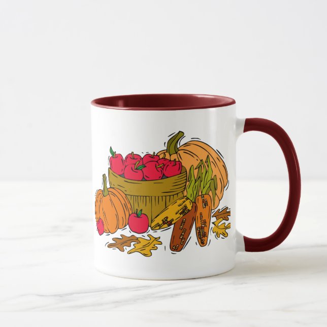 Mug Panier de récolte d'automne (Droite)