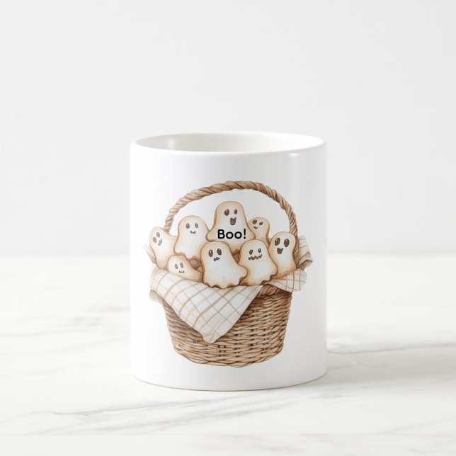 Mug Panier d'Halloween de Fantômes (Centre)