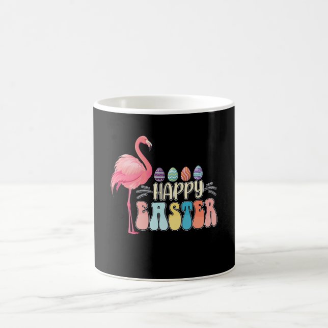 Mug Panier d'œufs de lapin flamant de Pâques heureux (Centre)