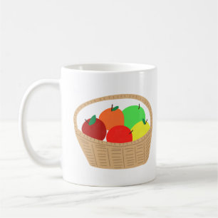 Mug Panier en osier de fruits frais colorés
