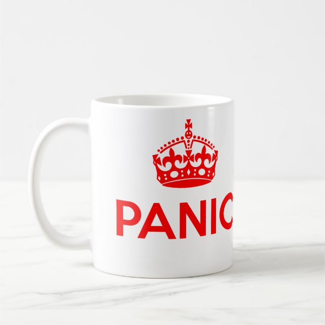 Mug PANIQUE : Gardez le calme et continuez charrient (Gauche)