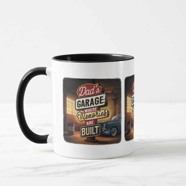 Mug Panneau automobile Vintage de garage papa (Gauche)