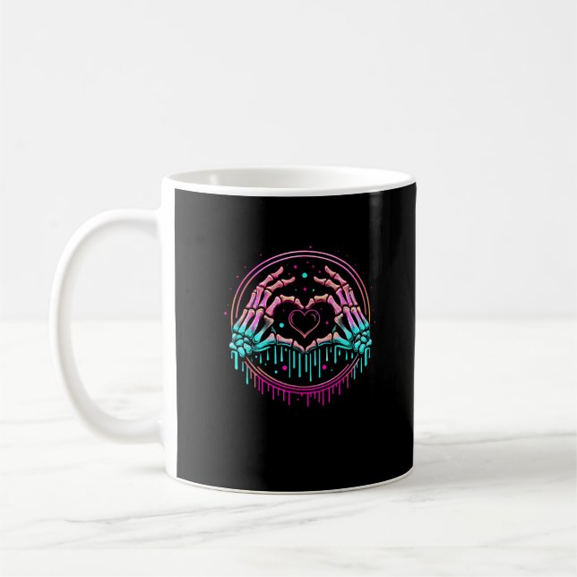 Mug Panneau cardiaque Mains de squelette - Squelette É (Gauche)