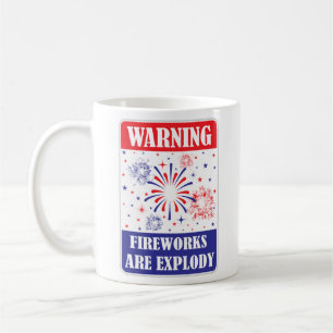 Mug Panneau d'avertissement de feux d'artifice