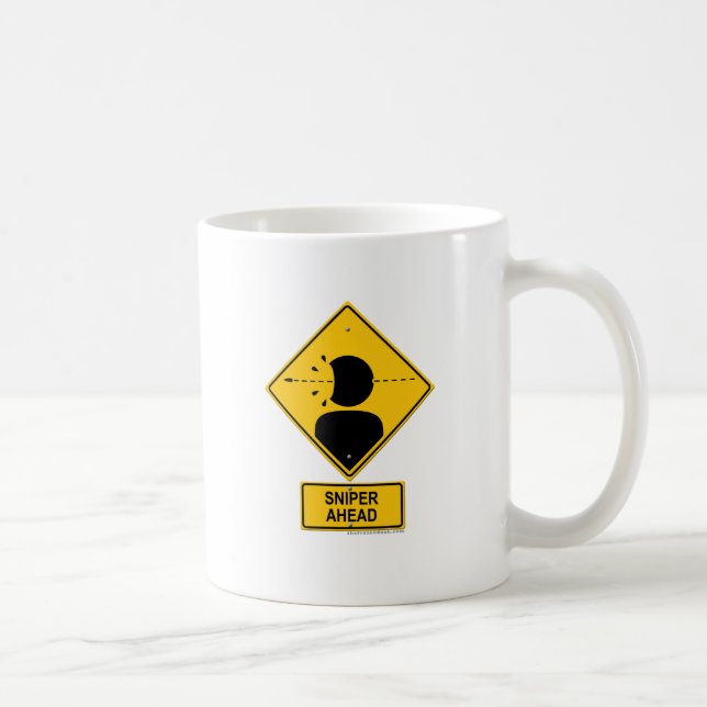 Mug Panneau d'avertissement de tireur isolé en avant (Droite)