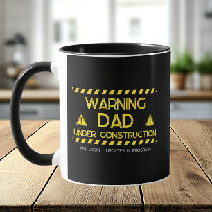 Mug Panneau d'avertissement Papa en construction Année