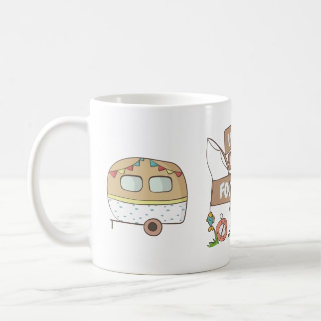 Mug Panneau de camping de randonnée Empreintes de pas (Gauche)