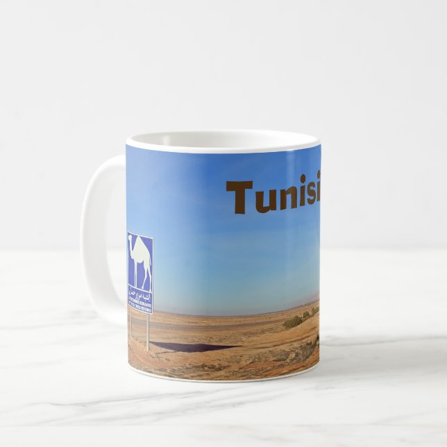 Mug Panneau de chameaux, Tunisie (Devant gauche)