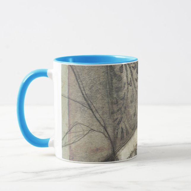 Mug Panneau de jardin avec Feuilles, fleurs et herbe (Gauche)