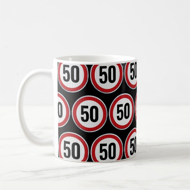 Mug Panneau de limitation de vitesse pour 50e annivers (Gauche)