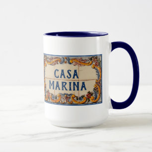 Mug Panneau de maison espagnole avec votre texte