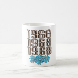 Mug Panneau de Paix 1968 Aqua Hippie Flower Power