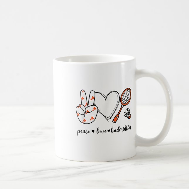 Mug Panneau de Paix Badminton Golfing de Paix Main Bad (Droite)