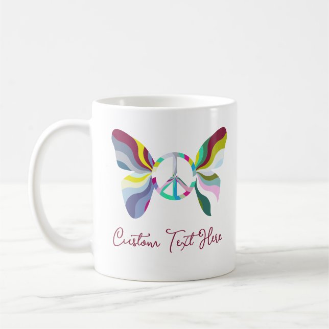 Mug Panneau de Paix des années 60 Retro Papillon Arc-e (Gauche)