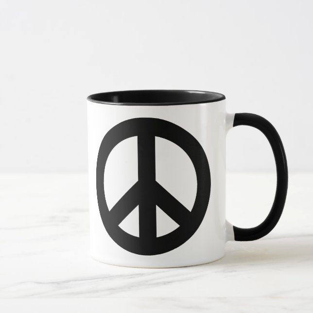 Mug Panneau de Paix noir (Droite)