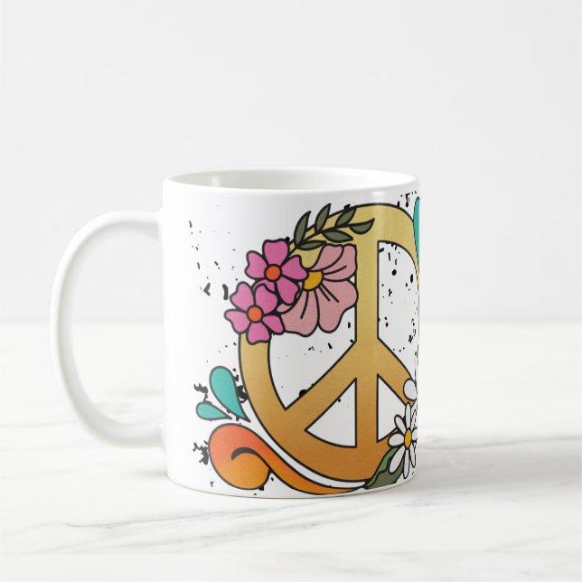 Mug Panneau de Paix Rétro Ayez Vous Un Noël Super (Gauche)