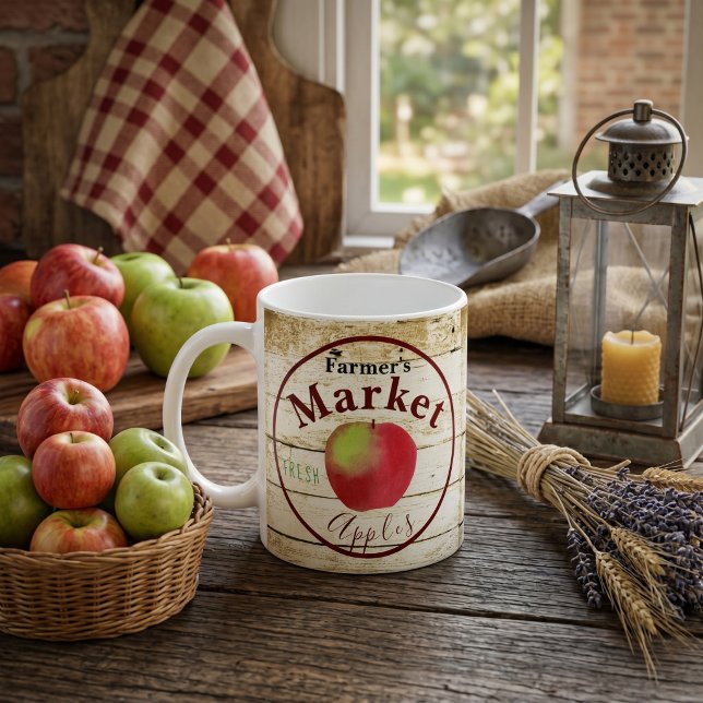 Mug panneau de pommes du marché de fermiers (Créateur téléchargé)