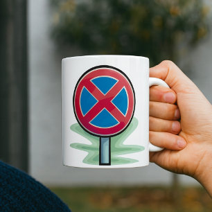 Mug Panneau de signalisation de route 'Stationnement i