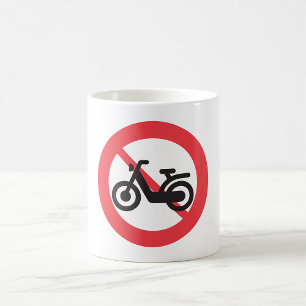 Mug Panneau de signalisation 'Interdiction aux motos'