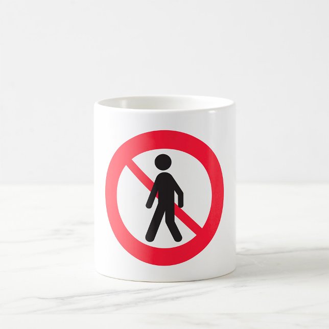 Mug Panneau de signalisation 'Interdit aux piétons' (Créateur téléchargé)