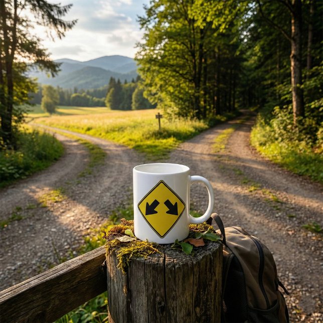 Mug Panneau de signalisation routier d'avertissement D (Créateur téléchargé)