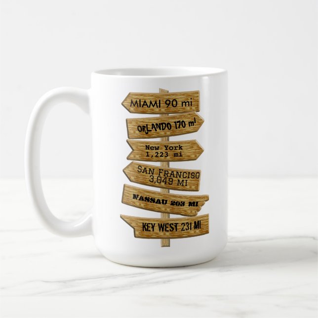 Mug Panneau de style "MASH" personnalisable version 2. (Gauche)