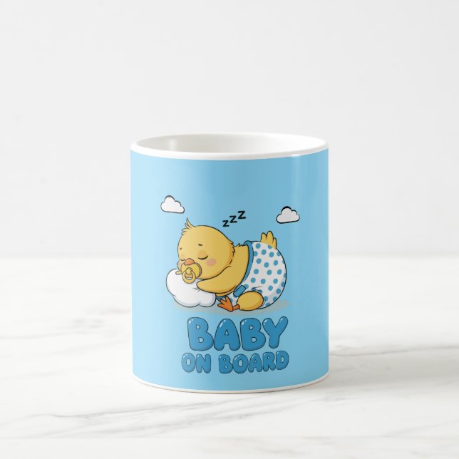 Mug Panneau de voiture 'Bébé à bord' avec poussin endo (Centre)