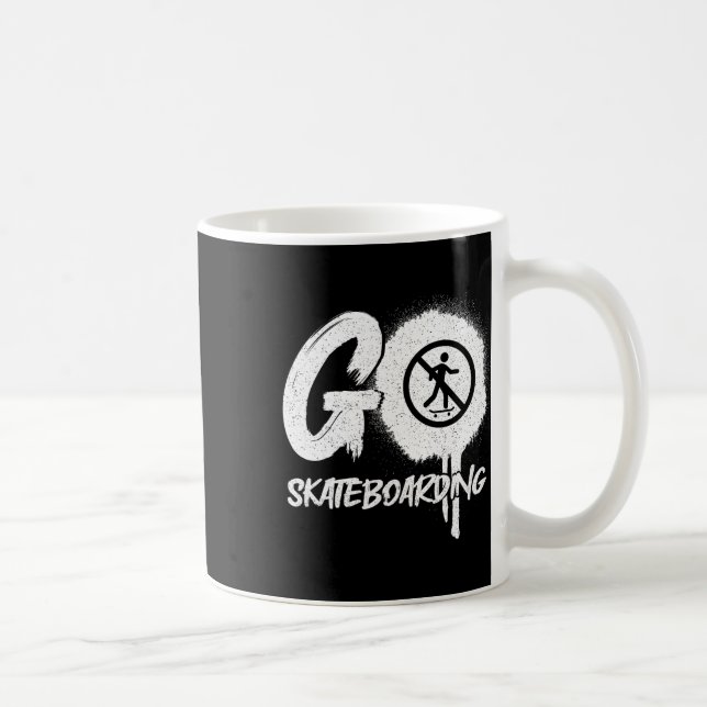 Mug Panneau d'interdiction de planche à roulettes Plan (Droite)