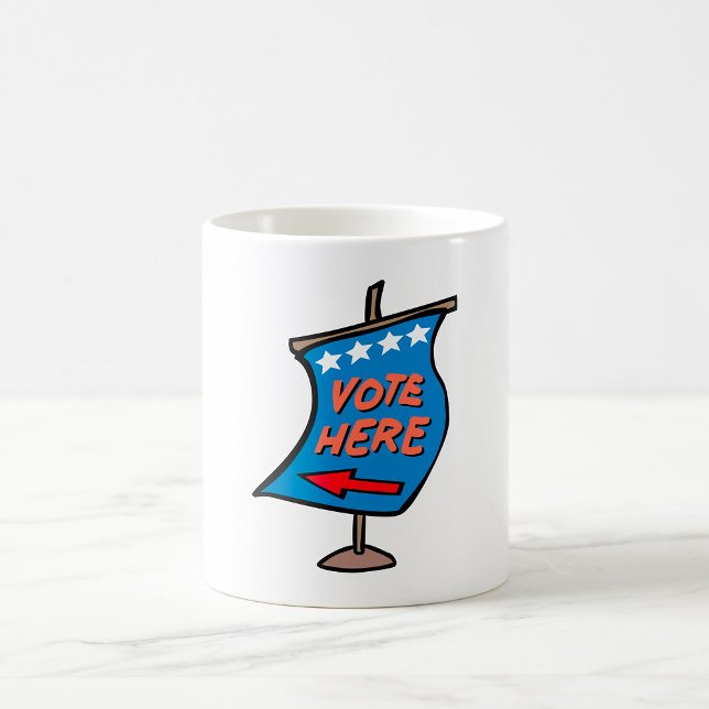 Mug Panneau directionnel de vote ici (Créateur téléchargé)