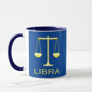 Mug Panneau étoile Balance dorée de Libra