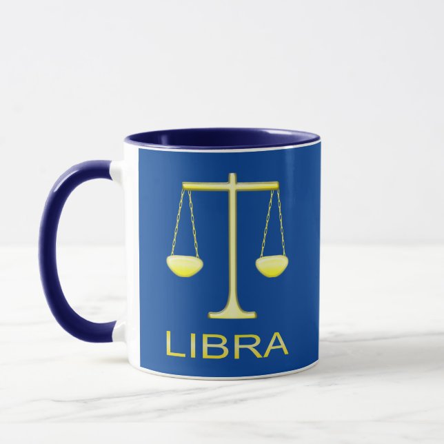Mug Panneau étoile Balance dorée de Libra (Gauche)