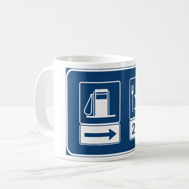 Mug Panneau Gare-Gaz Et Route De Diner (Devant gauche)