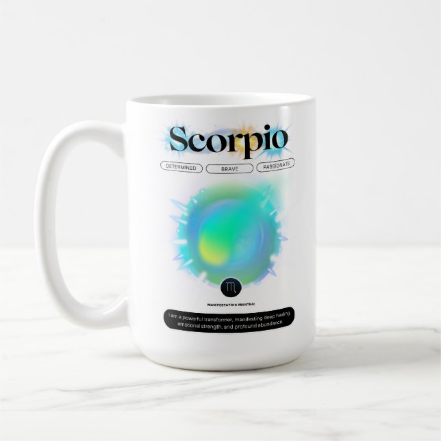 Mug Panneau moderne Zodiac Scorpio Quote d'eau Élément (Gauche)