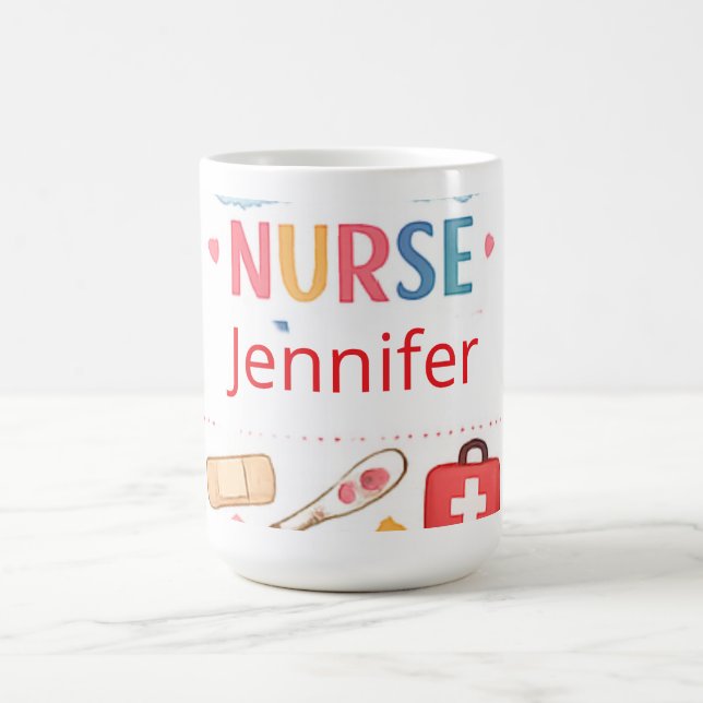 Mug Panneau personnalisé de bureau d'infirmière scolai (Centre)