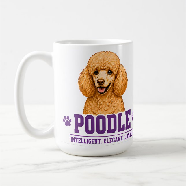Mug 🐾 Panneau pour amateur de Caniche 🐾 (Gauche)