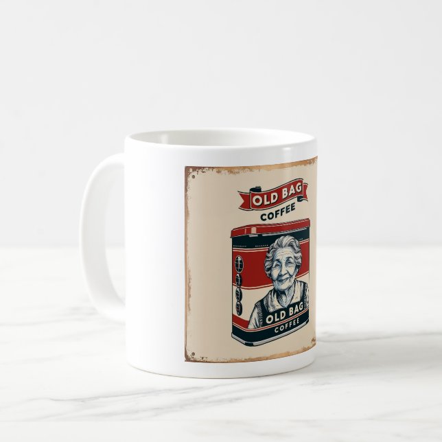 Mug Panneau Publicité Tin Pour Vieux Café Sac (Devant gauche)