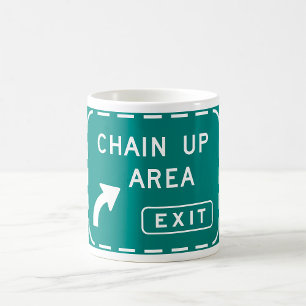 Mug Panneau routier de la chaîne vers le haut