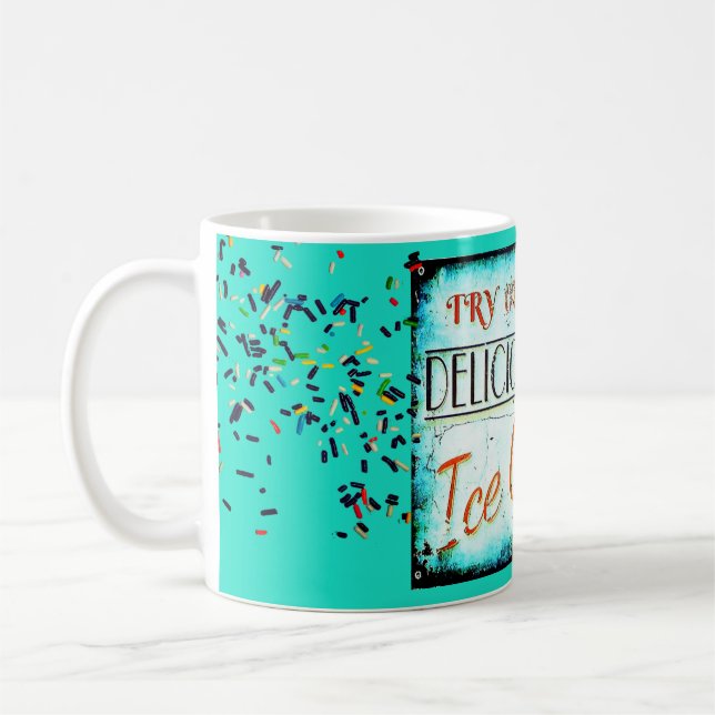 Mug Panneau vintage glacier turquoise (Gauche)