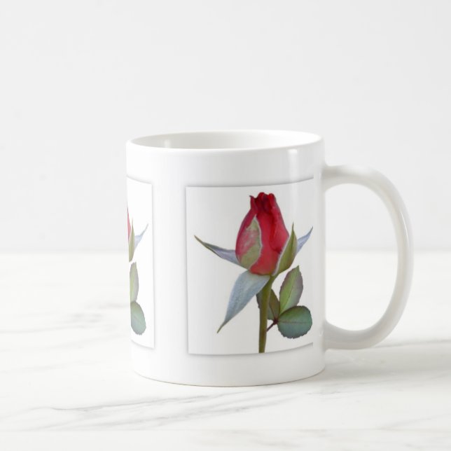 Mug Panneaux de bourgeon de rose rouge (Droite)