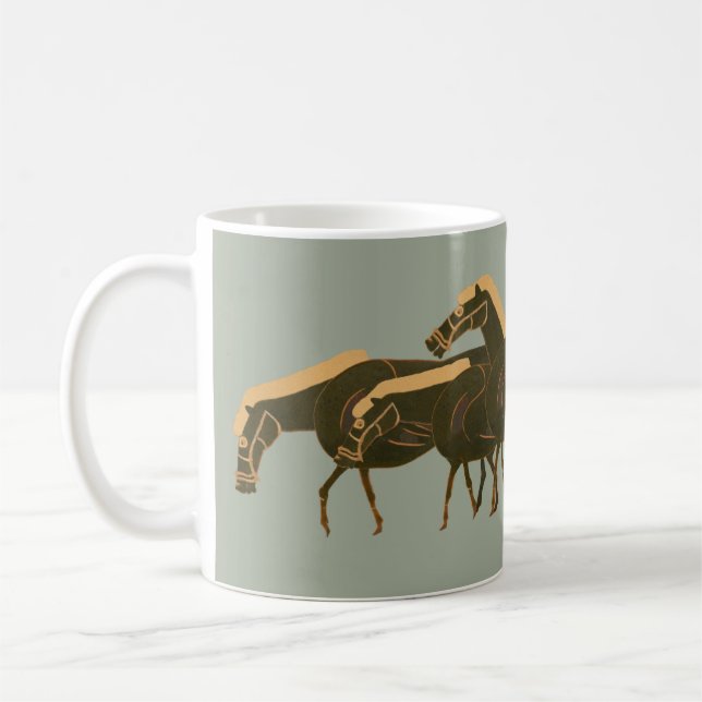 Mug Panoplie - pâturage de chevaux de vase au grec (Gauche)