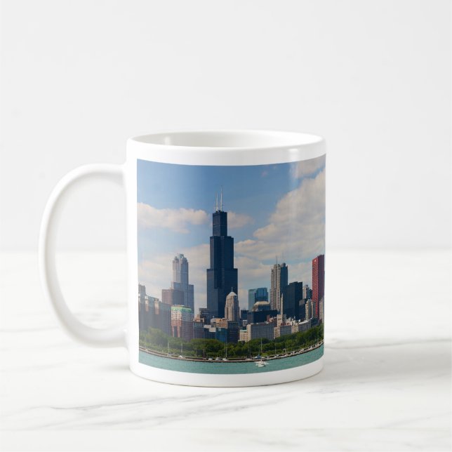 Mug Panorama d'horizon de Chicago l'Illinois (Gauche)