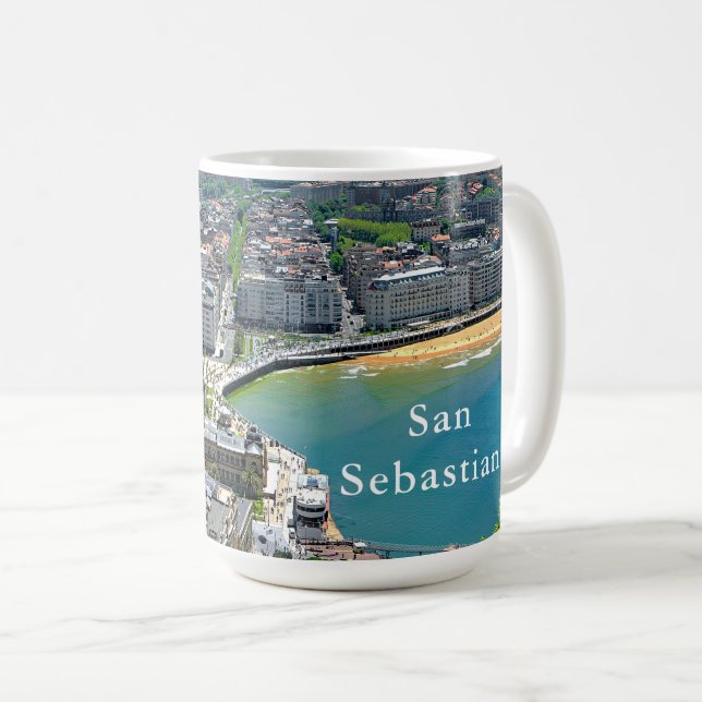 Mug Panorama. San Sebastian et la baie de la conque de (Devant droit)