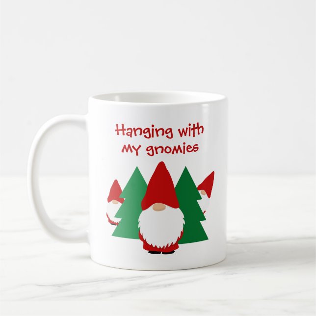 Mug Panser avec mes gnomes drôle Noël (Gauche)