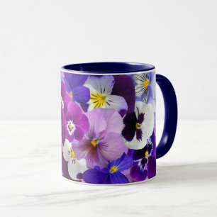 Mug Pansies Colorées, Jolies Fleurs,
